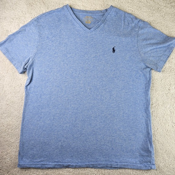 Polo Ralph Lauren Other - Polo Ralph Lauren Mens Classic V Neck T Shirt Blue Pony Logo Casual Top Size‎ M